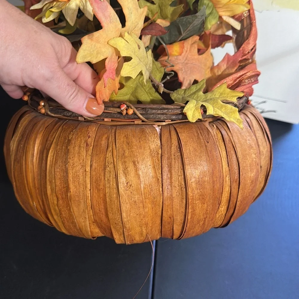 Fall pumpkin sunflower decor
